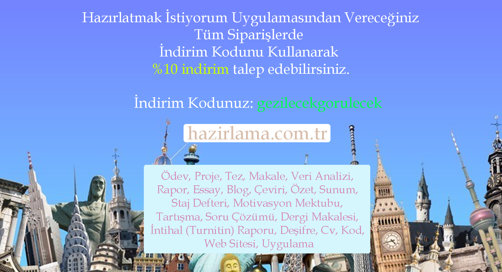 Hazırlatmak İstiyorum Uygulaması Gezilecek Görülecek İndirim Fırsatını Kaçırma